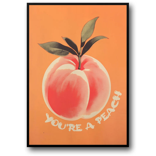 Vintage '70s Food Commercial Poster | You're A Peach | Retro Art Print | Home Decor