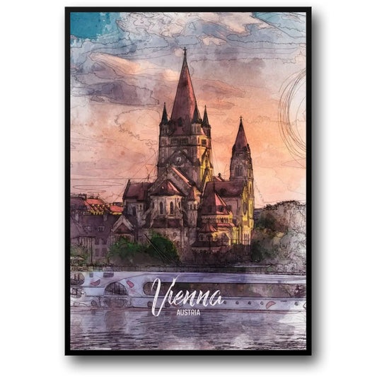 Kirche des Heiligen Franz von Assisi | Wien | Österreich | Neugotische Sakralarchitektur | Österreichische Wahrzeichenkirchen | Poster europäischer Architektur