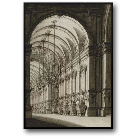 Innenraum einer gotischen Kathedrale | Gotische Bögen und ätherisches Licht | Majestätische gotische Innenräume | Poster zur gotischen Architektur
