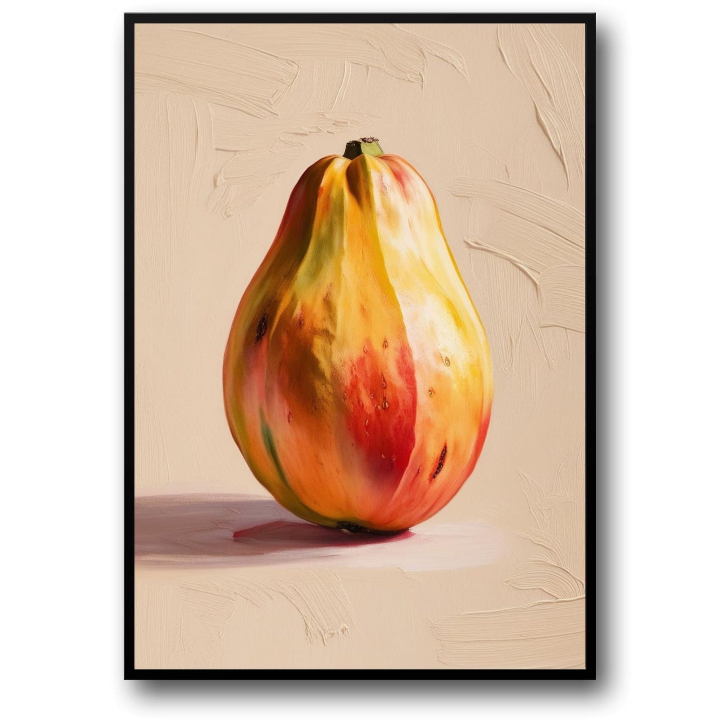 Papaya Botanische Print | Levendige Natuur Illustratie