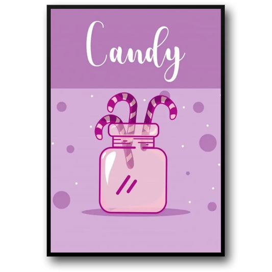 Striped Candy Canes | Vintage Confectionery Art | Sweet Treats Poster for Home Decor