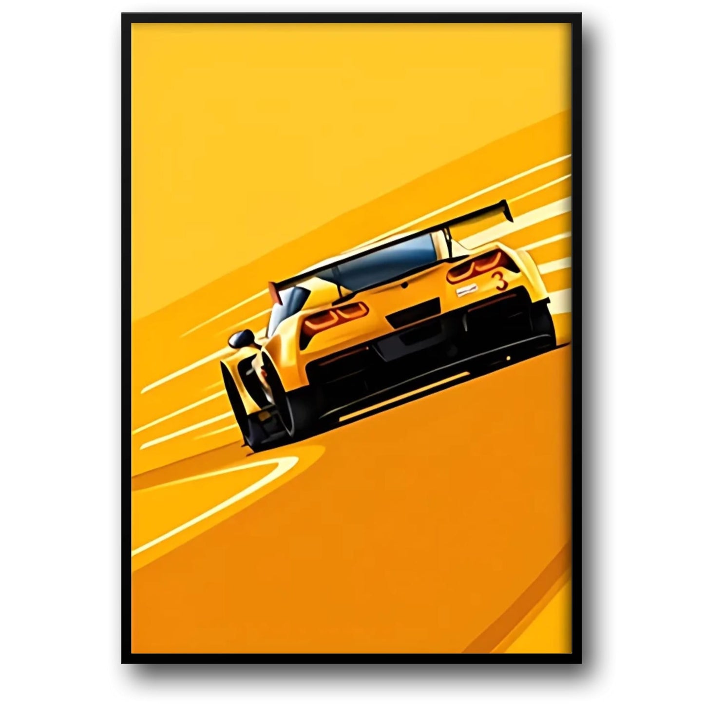 Modern Racing Poster | Vintage Racing Style | Le Mans | Corvette C8.R Art Print
