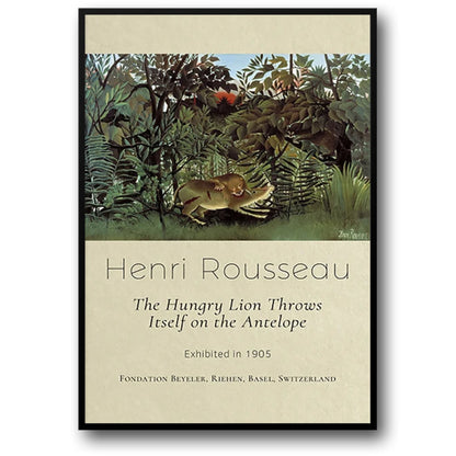 Henri Rousseau | De Hongerige Leeuw | Wilde Dieren Tafereel