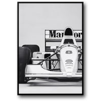 Vintage F1 Monaco Rennen | Schwarz-Weiß-Sportwagen-Kunst | Retro-Fotoposter | Leinwand-Wanddekoration