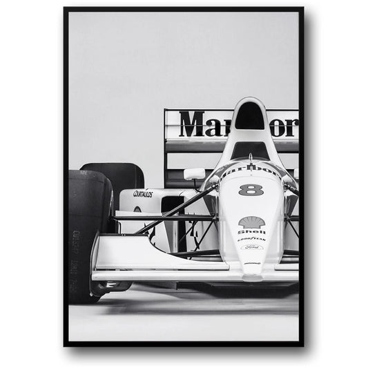 Vintage F1 Monaco Racing | Black & White Sports Car Art | Retro Photo Poster | Canvas Wall Decor