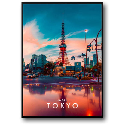 Tokyo Tower | Tokio | Kultiges Wahrzeichen und modernes Wunder | Moderne architektonische Wahrzeichen | Poster japanischer Architektur