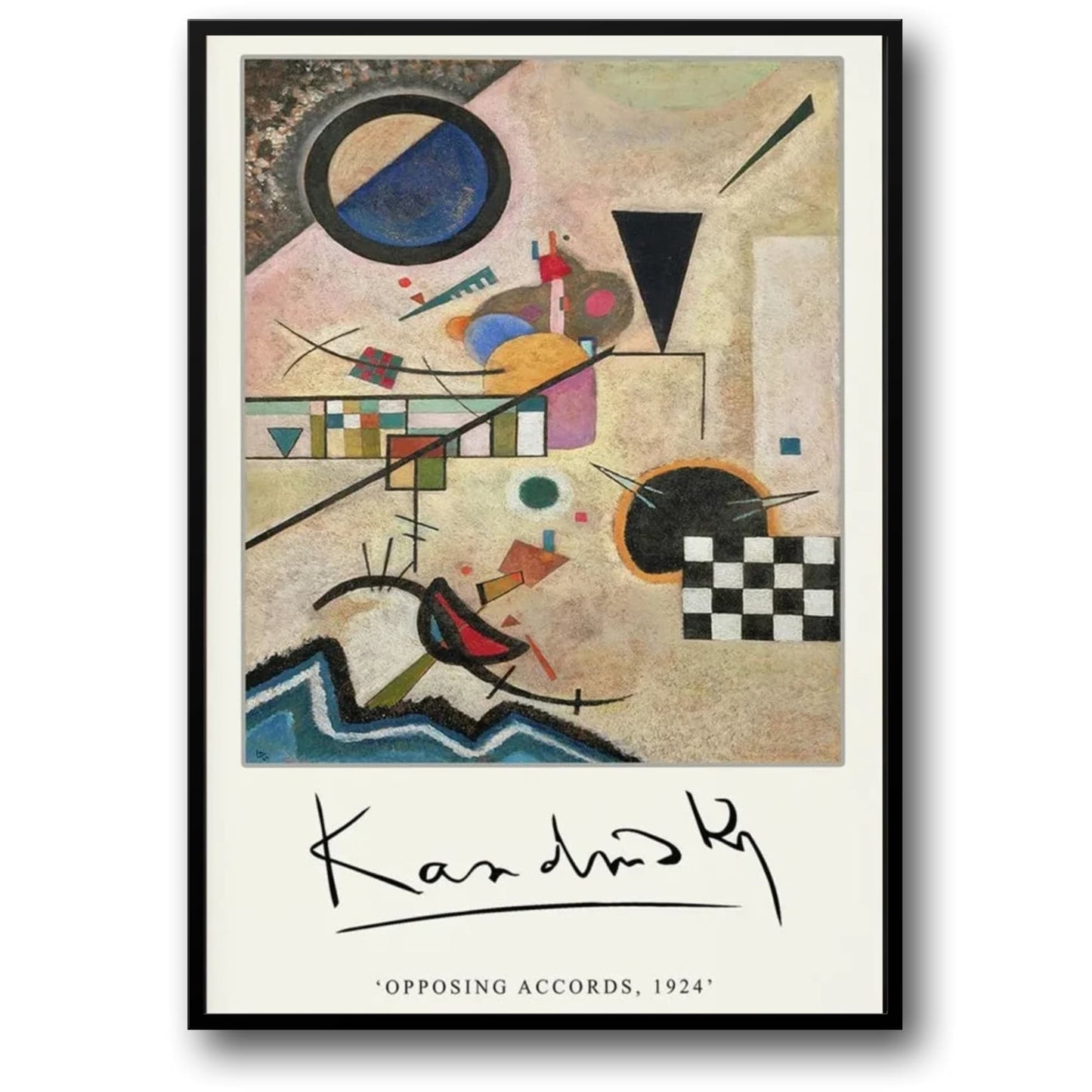 Gegensätzliche Abkommen | Wassily Kandinsky | 1924 | Klassisches Kunstausstellungsplakat