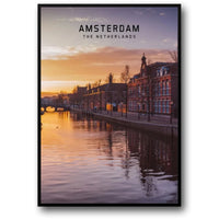 Sonnenuntergang in Amsterdam | Europäisches Stadtbild
