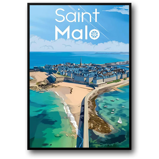 Saint Malo | Celebrating the Beauty of French Coastal Towns | Coastal French Poster | Home Decor Artwork | Scenic Wall Art Decor