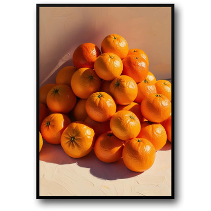 Fresh Oranges Poster | Fruits Gallery Art | Home and Garden Decor | Kitchen Wall Decoration | Citrus Fruit Illustration