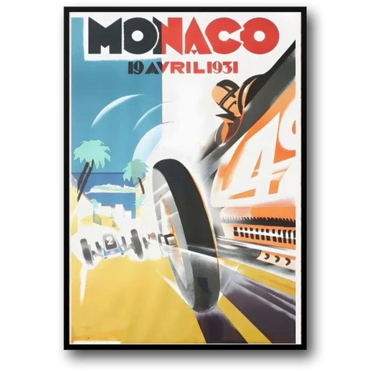 Legendary Motorsports Poster | Vintage 1931 Monaco Grand Prix | Classic Race Car Art Decor