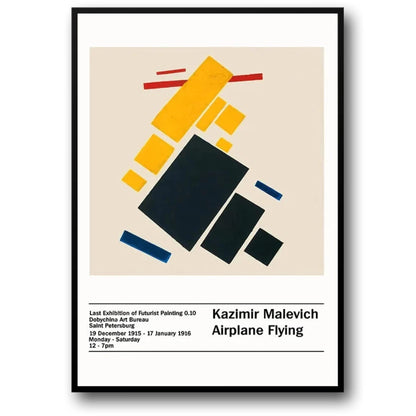 Kazimir Malevich | Airplane Flying Poster | Abstract Art | Modern Wall Decor | Visual Artwork for Home