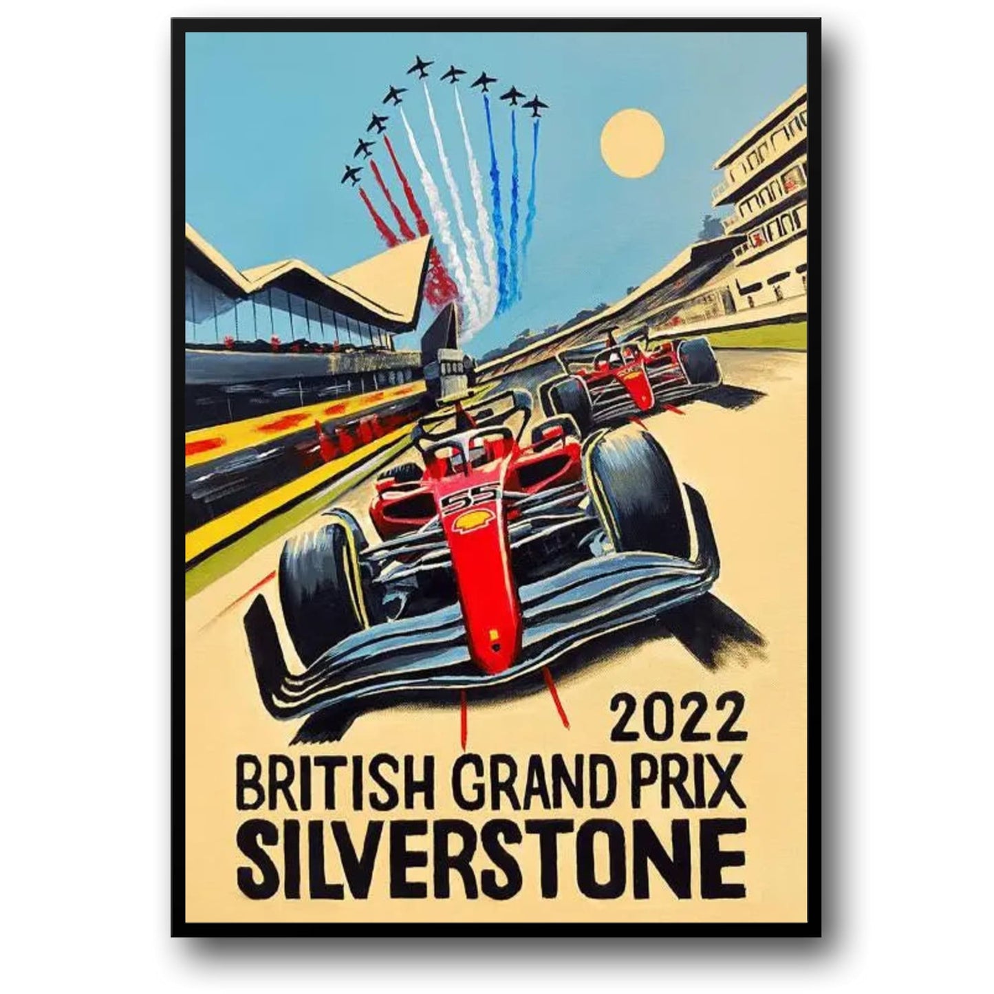 Poster zum Großen Preis von Großbritannien in Silverstone 2022 | Formel-1-Rennerlebnis | Motorsport-Kunstdruck | Wanddekoration für Rennsportbegeisterte