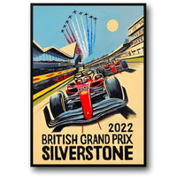 Poster zum Großen Preis von Großbritannien in Silverstone 2022 | Formel-1-Rennerlebnis | Motorsport-Kunstdruck | Wanddekoration für Rennsportbegeisterte