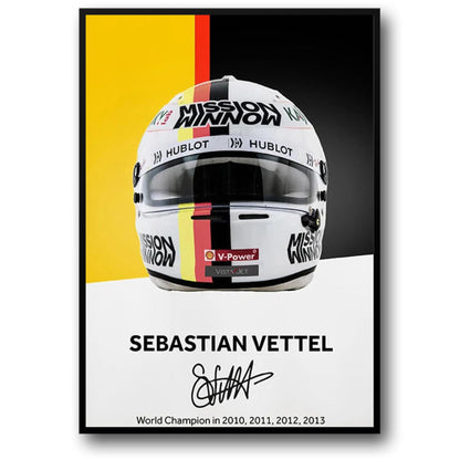 Formel 1 Helm Wandkunst Poster Formel 1 Rennen Leinwand Gemälde an der Wand Formel 1 Leinwand Kunst Bilder Home Wand Dekor Cuadro