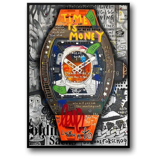 Graffiti Horloge | Richard Mille Geïnspireerd | Moderne Stedelijke Decor
