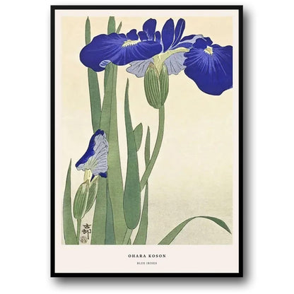 Ohara Koson | Blauwe Irissen | Ukiyo-e Stijl