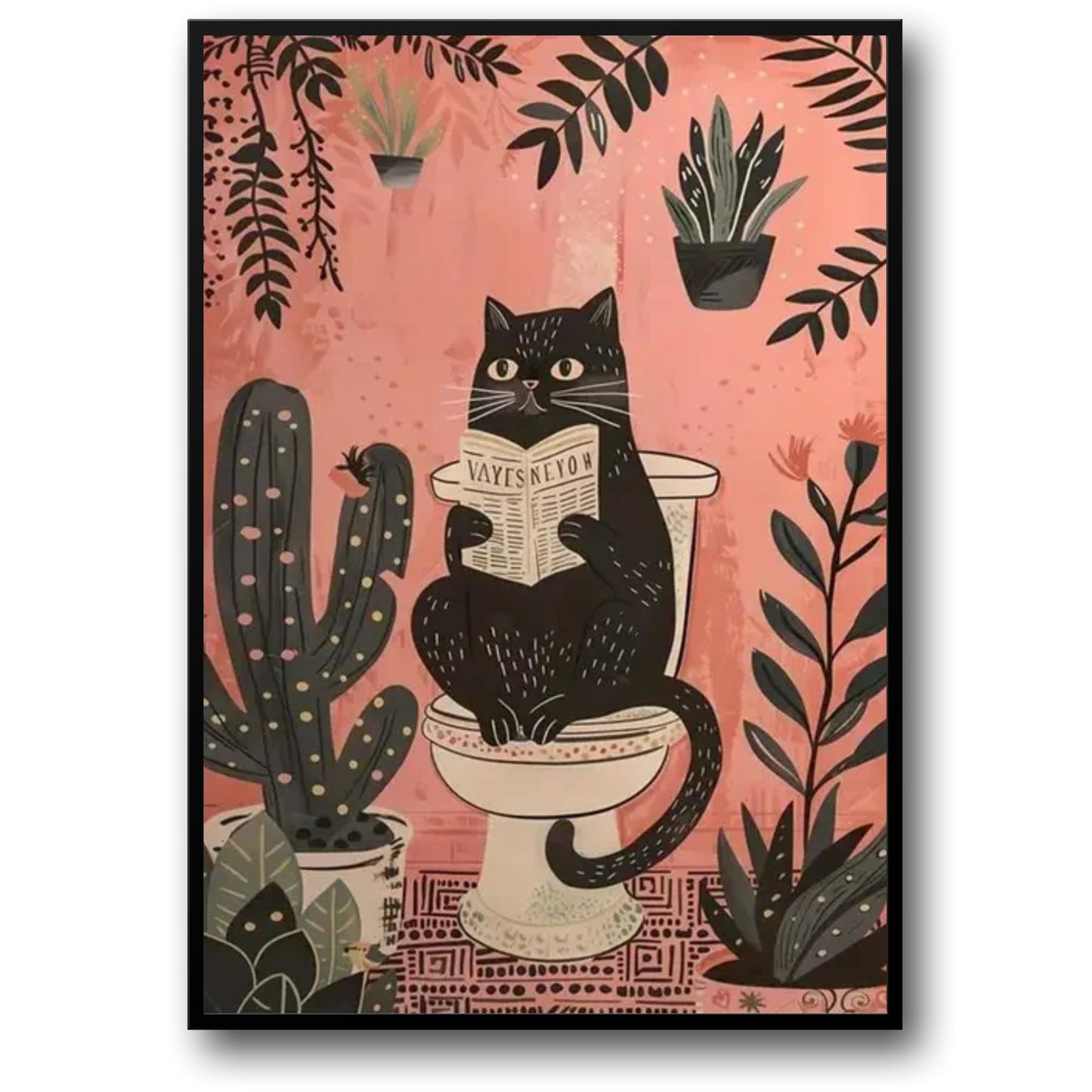 Black Cat | Retro Quote | Bathroom Decor