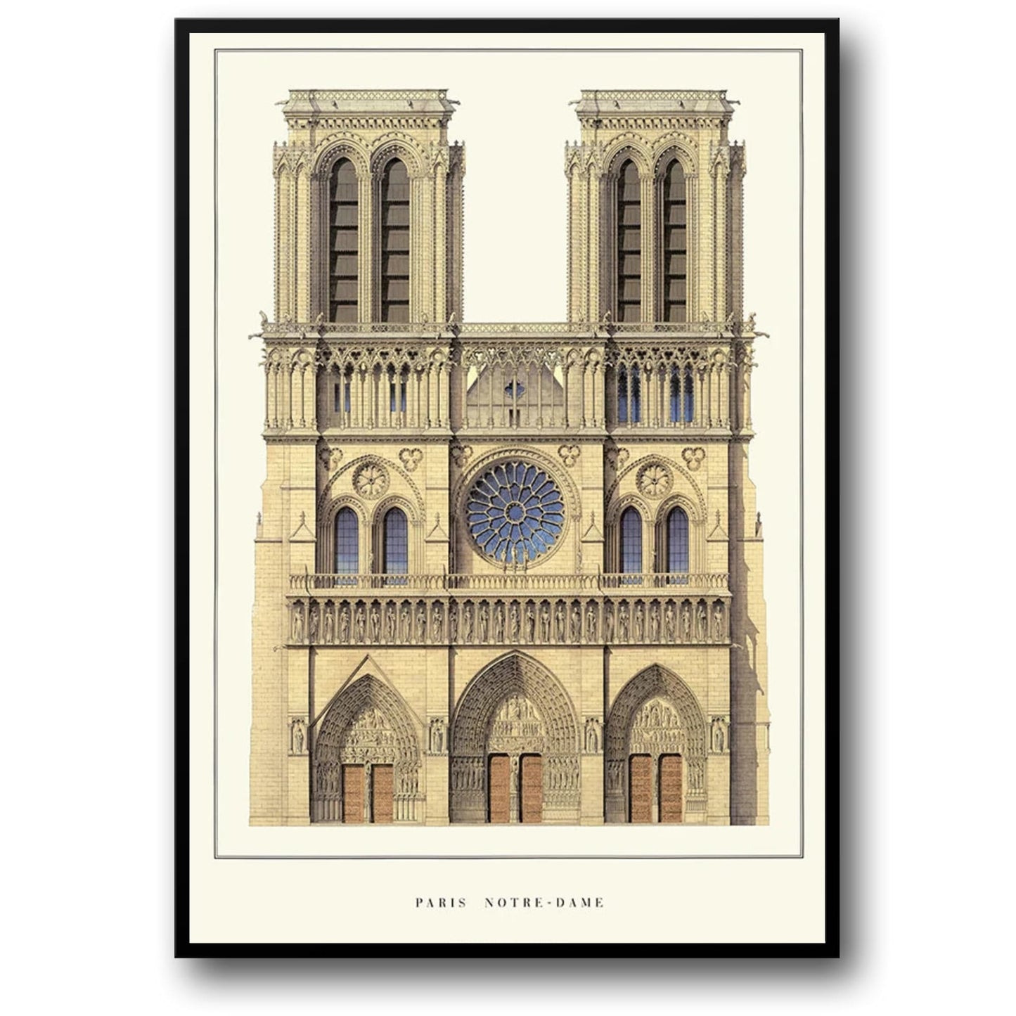 Kathedrale Notre-Dame | Paris | Frankreich | Ikonische gotische Architektur | Europäische Kathedralen | Architekturkunst-Poster