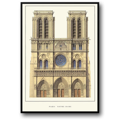 Kathedrale Notre-Dame | Paris | Frankreich | Ikonische gotische Architektur | Europäische Kathedralen | Architekturkunst-Poster