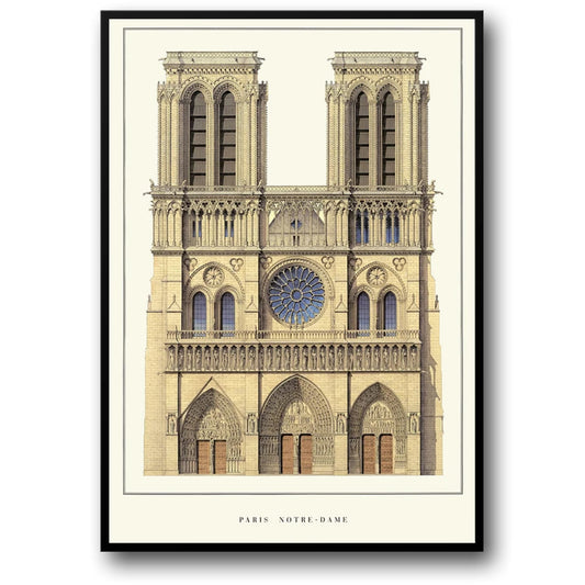 Kathedrale Notre-Dame | Paris | Frankreich | Ikonische gotische Architektur | Europäische Kathedralen | Architekturkunst-Poster