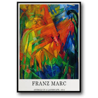 Franz Marc | Tiere in einer Landschaft 1914