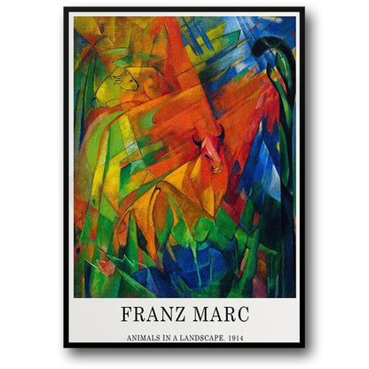 Franz Marc | Tiere in einer Landschaft 1914