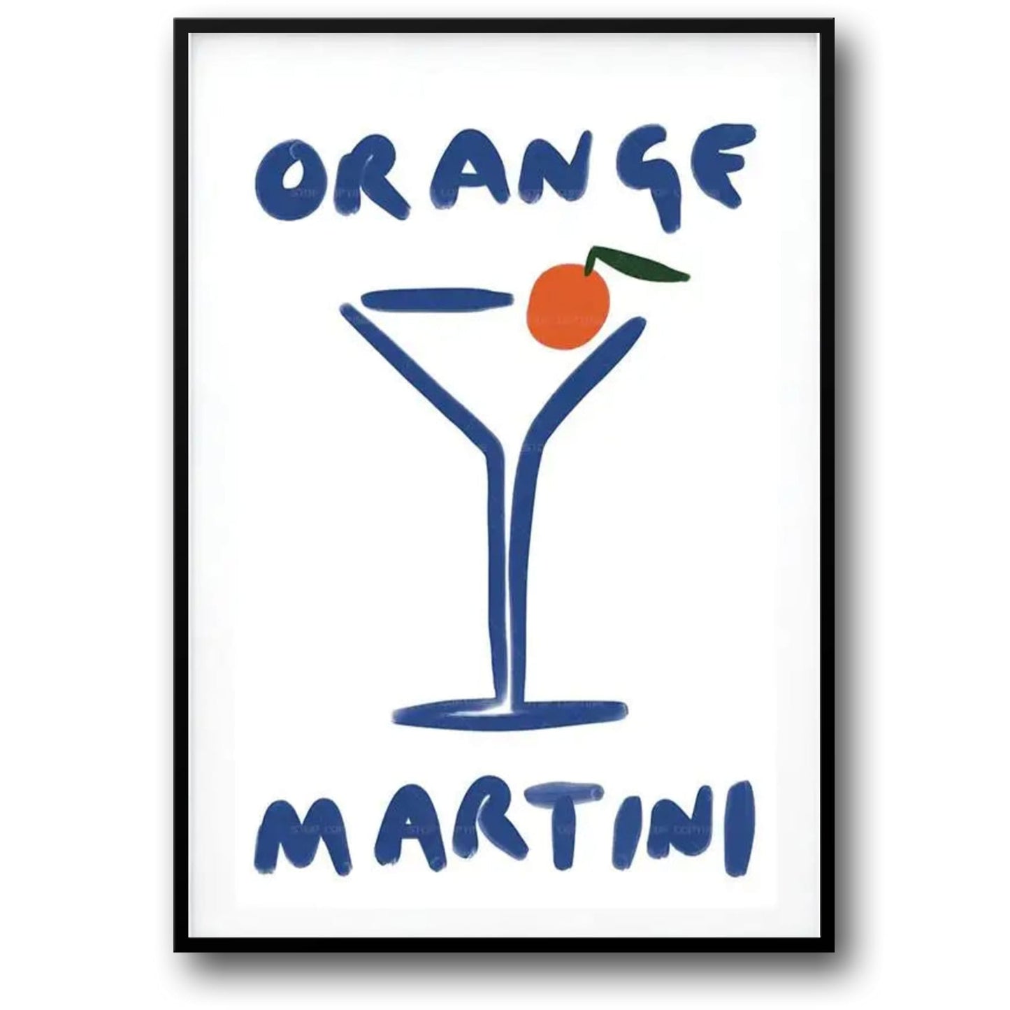 Minimalistischer Orange Martini | Moderne Kunst