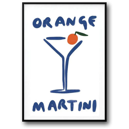 Minimalistischer Orange Martini | Moderne Kunst
