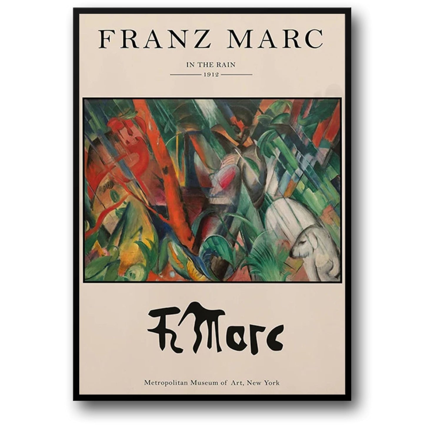 Franz Marc | Im Regen 1912 | Expressionistische Tierkunst
