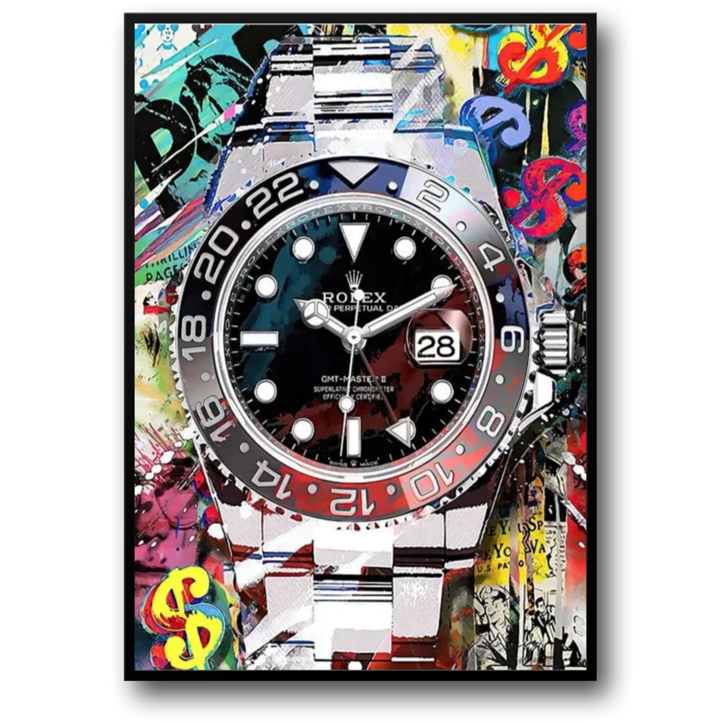 Rolex GMT-Master 2 im Graffiti-Stil | Farbenfrohe zeitgenössische Kunst