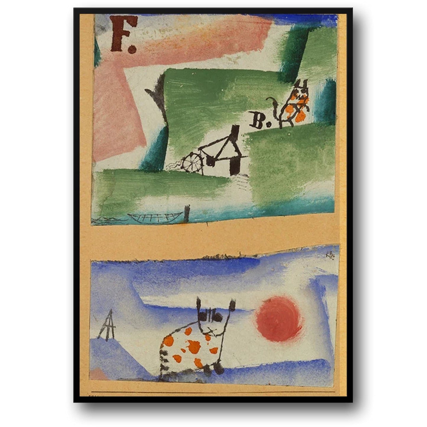 Tomcat's Turf von Paul Klee | Abstrakte Katze | Leuchtende Farben