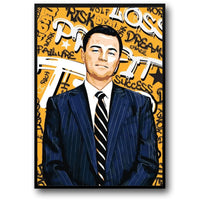 Leonardo DiCaprio Leinwandposter | Filmklassiker „The Wolf of Wall Street“ | Wandkunst-Dekordruck für Zuhause