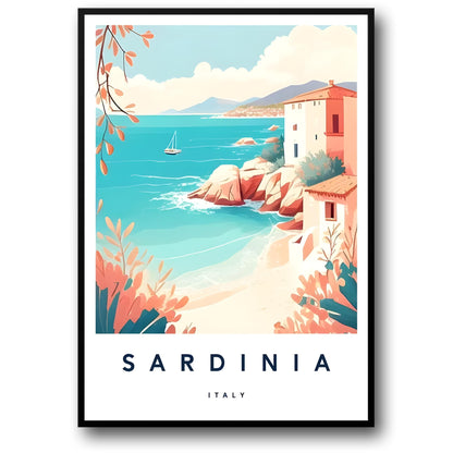 Retro Sardinië Stadsgezicht | Vintage Italië