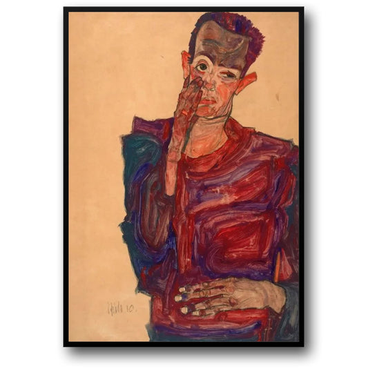 Egon Schiele Introspectief Zelfportret | Schone Kunst