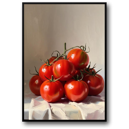Fresh Tomatoes Poster | Colorful Kitchen Wall Art | Home Decor | Botanical Illustration | Farm-to-Table Vegetables
