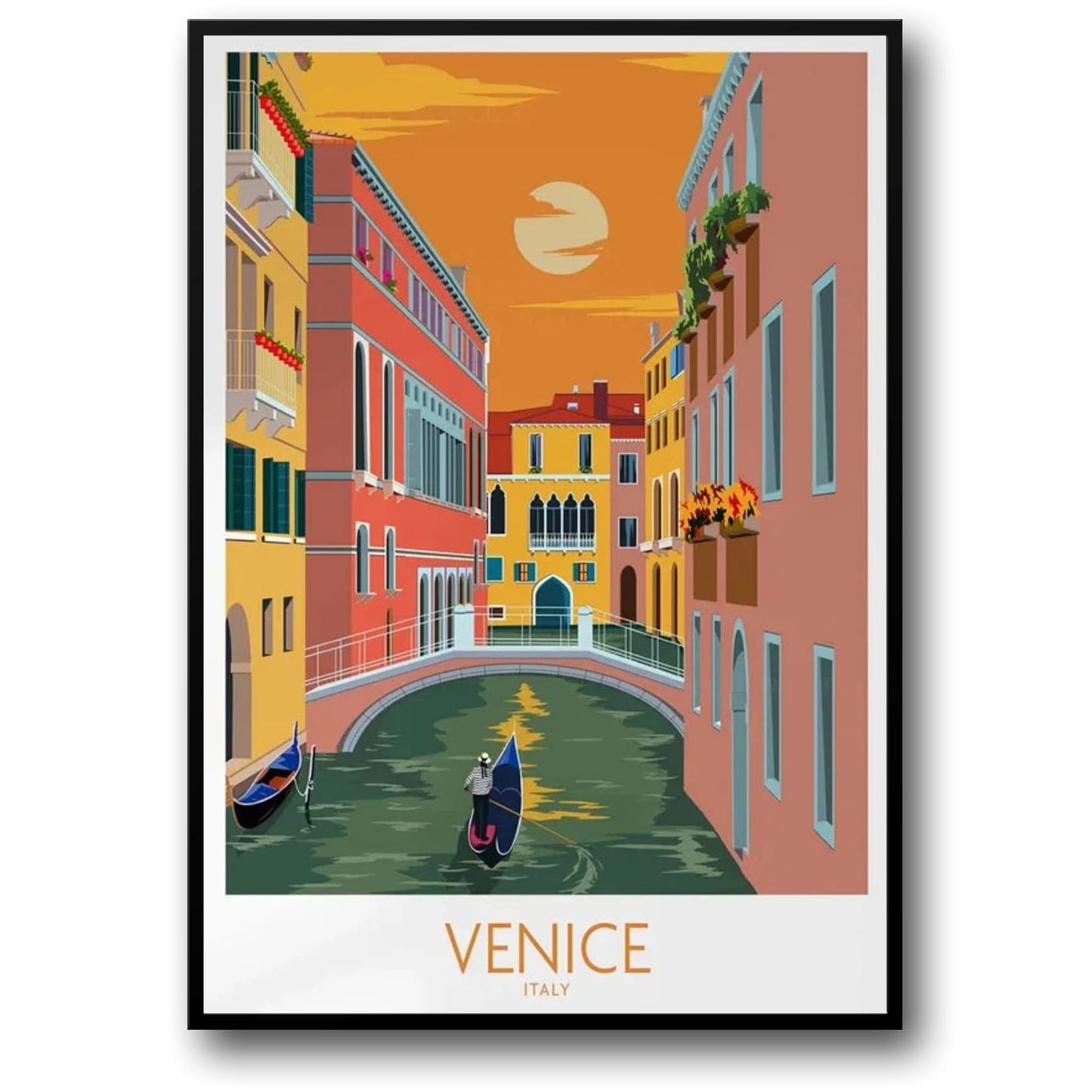 Venezianische Kanalszene | Italienisches Stadtbild | Malerisches Venedig