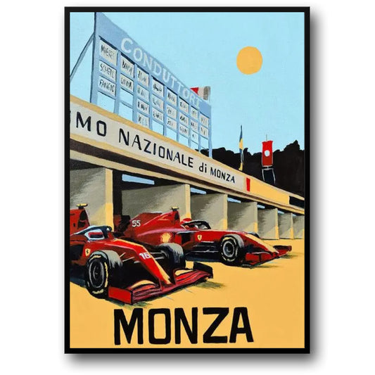 Monza | Poster zum Formel-1-Rennerlebnis 2022 | Intensive Rennstrecken-Action | Motorsport-Wandkunst