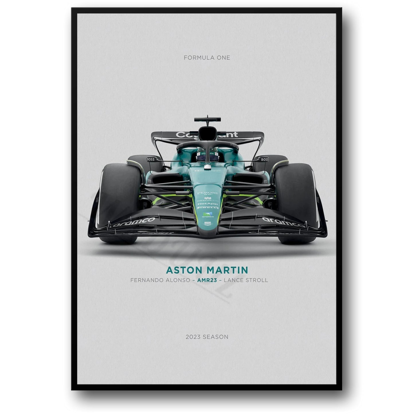 Aston Martin Poster | Fernando Alonso & Lance Stroll | AMR23 Formula 1 Racing | High-Speed Precision Artwork