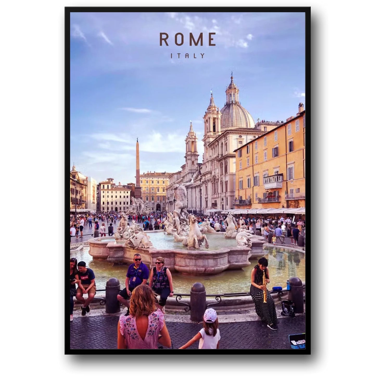 Piazza Navona | Rom | Italien | Genießen Sie barocke römische Plätze | Sozialer Treffpunkt mit atemberaubenden Brunnen | Lebhafte Rom-Poster