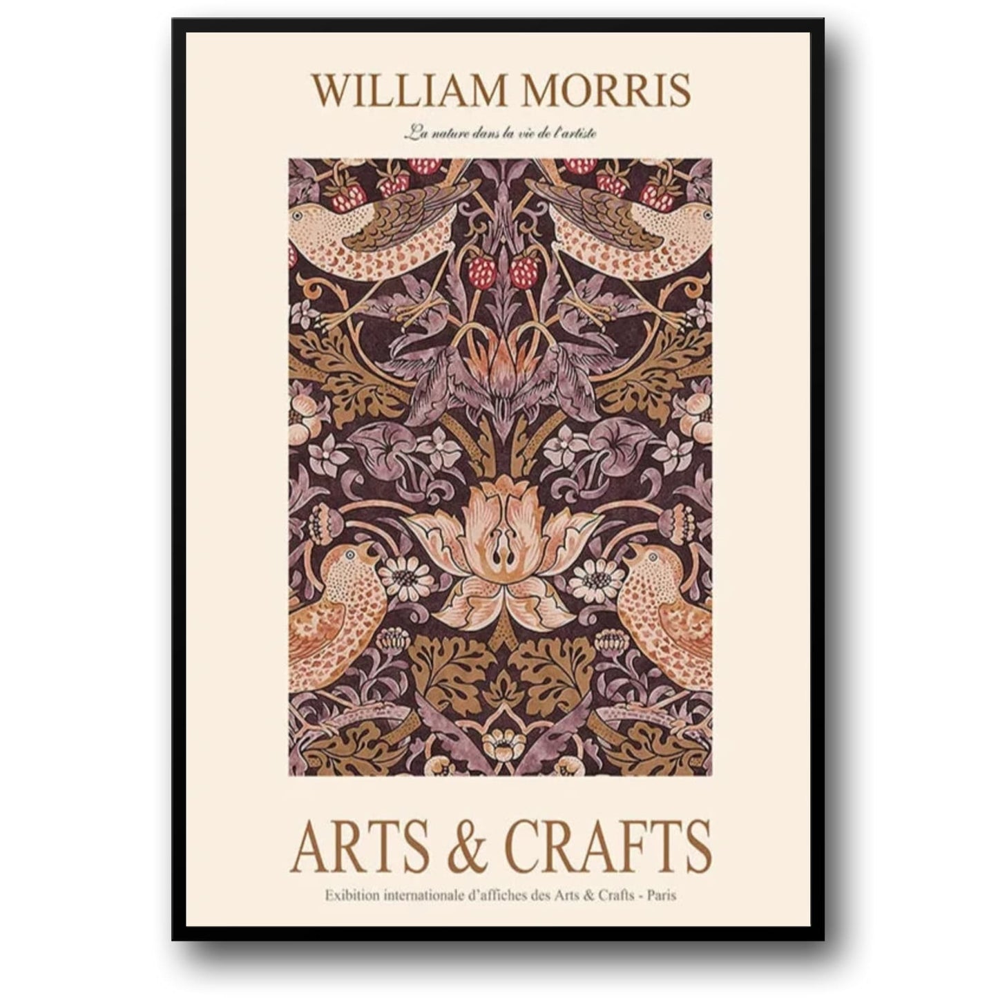 William Morris Strawberry Thief | Vintage Art Poster | Botanical Pattern | Decorative Wall Art | Home Decor | Print Wall Hanging | Classic Design | Artistic Decoration