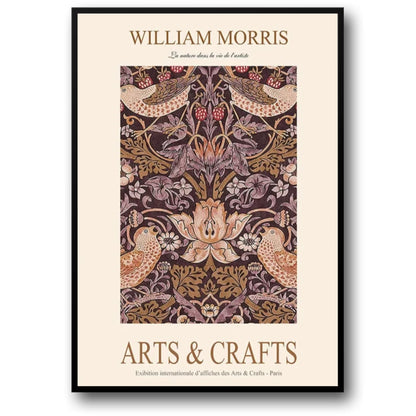 William Morris Strawberry Thief | Vintage Art Poster | Botanical Pattern | Decorative Wall Art | Home Decor | Print Wall Hanging | Classic Design | Artistic Decoration