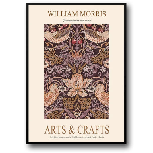 William Morris Strawberry Thief | Vintage Art Poster | Botanical Pattern | Decorative Wall Art | Home Decor | Print Wall Hanging | Classic Design | Artistic Decoration
