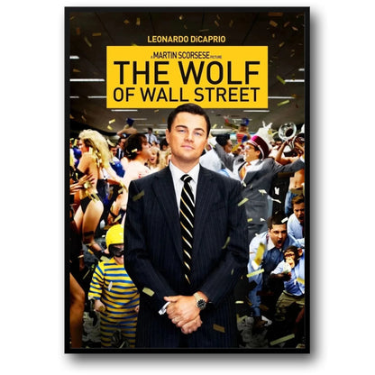 Poster „The Wolf of Wall Street“ | Leinwandbild mit Leonardo DiCaprio | Wanddekoration für klassische Filme | Zuhause & Wohnzimmer