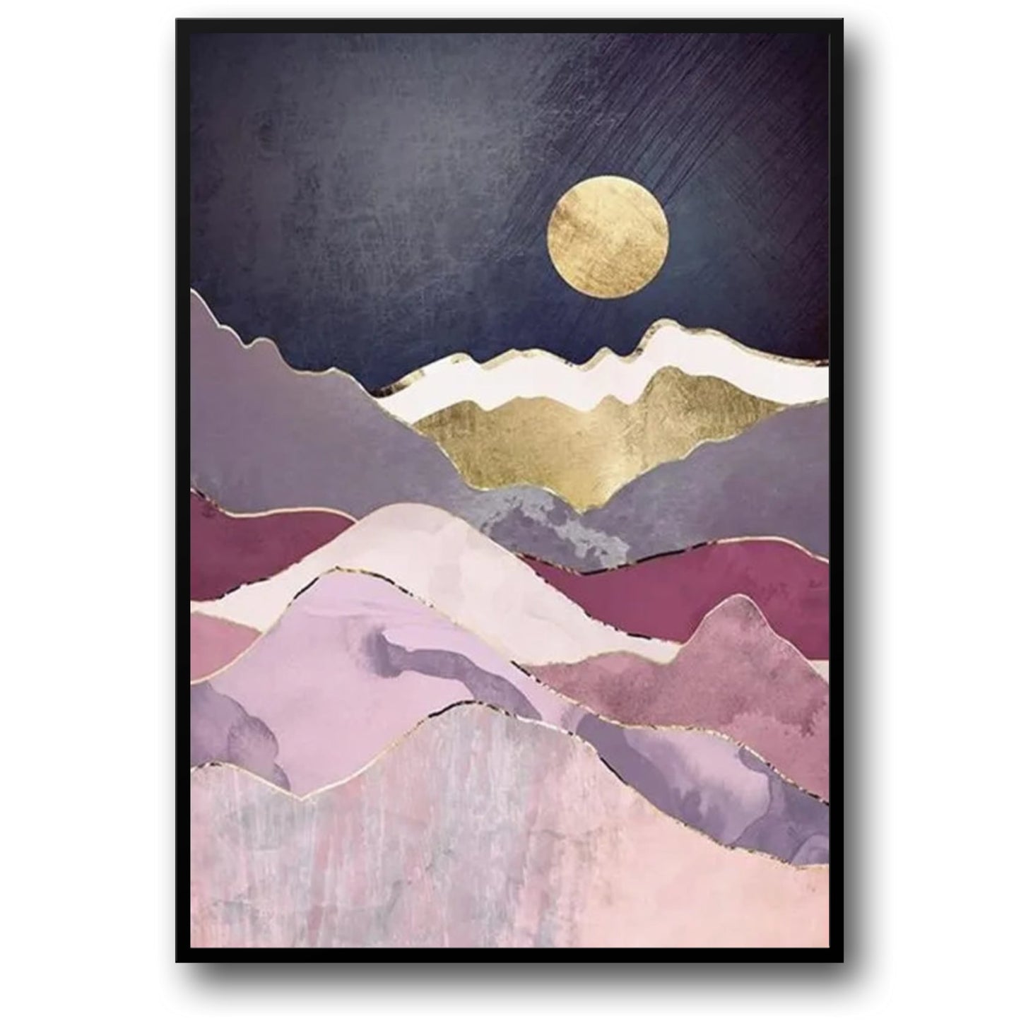 Abstraktes Landschaftsposter | Goldene Töne | Künstlerische Wohndekor-Wandkunst | Premium-Qualität | Moderne visuelle Kunstwerke