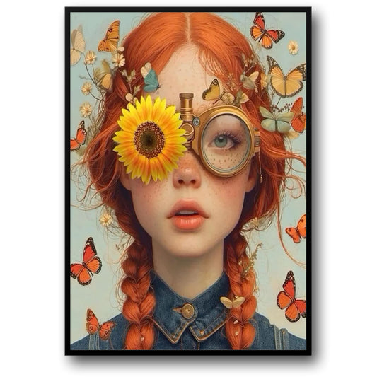 Blumenmädchen | Schmetterlingsblick | Sonnenblumen-Steampunk