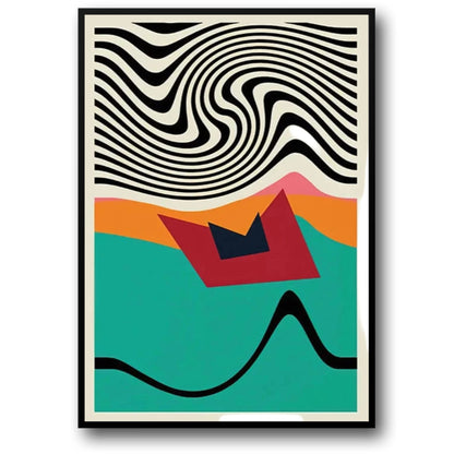 Retro-Ripple | Lebendige abstrakte Kunst | Moderne Ästhetik