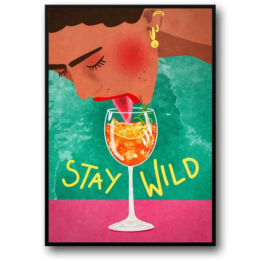 Stay Wild Cocktail | Moderner Kunstdruck | Lebhaftes Küchenposter