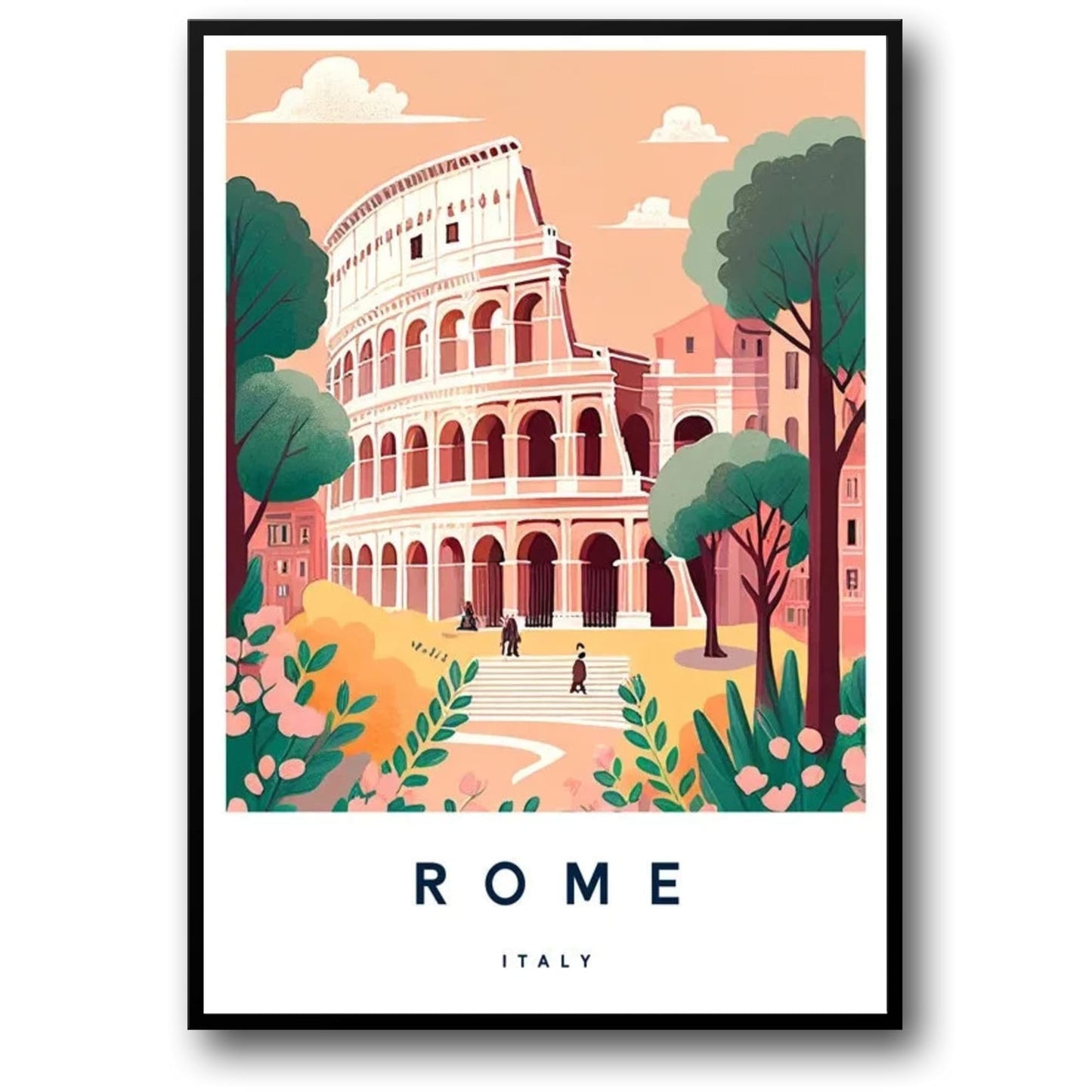 Rome Stadsgezicht | Italiaanse Landmark Kunst