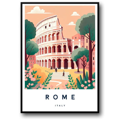 Rome Stadsgezicht | Italiaanse Landmark Kunst
